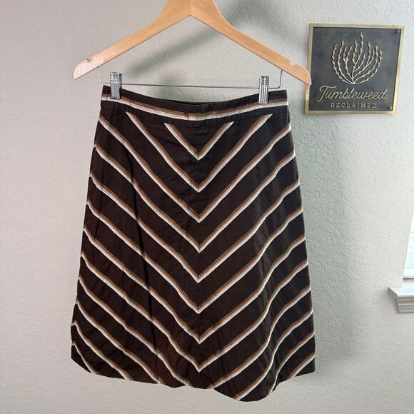 Women's Banana Republic Brown‎ A-Line Skirt with Ribbon Detailing Size 4 - Picture 10 of 10
